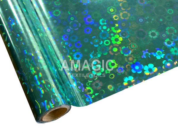 AMagic Holographic BFK201 Flower Power Heat Transfer Foil - Create Shiny Metallic Designs