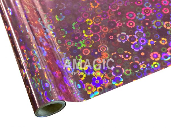 AMagic Holographic PCK201 Flower Power Heat Transfer Foil - Create Shiny Metallic Designs