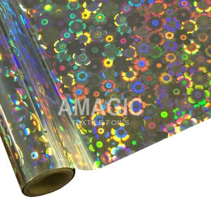 AMagic Holographic S0K201 Flower Power Heat Transfer Foil - Create Shiny Metallic Designs