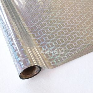 AMagic HolographicS0KP38 Hexagon Heat Transfer Foil - Create Shiny Metallic Designs