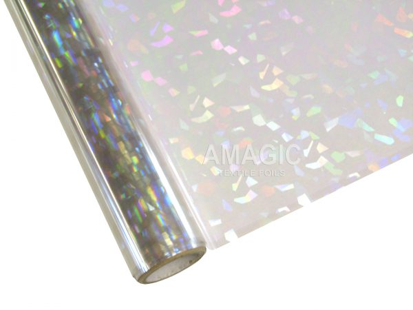 AMagic Holographic T3HP38 Clear Cracked Ice Heat Transfer Foil - Create Shiny Metallic Designs