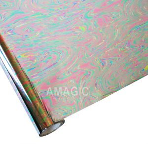 AMagic Specialty S0LS01 Oil Slick Heat Transfer Foil - Create Shiny Metallic Designs