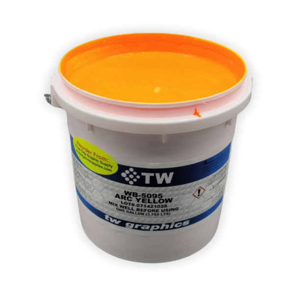 TW 5095 Gloss Arc Yellow Water Based Poster Ink – Perfect for Flat Stock