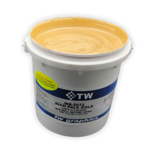 TW 5072 Gloss Rich Pale Gold Water Based Poster Ink – Perfect for Flat Stock