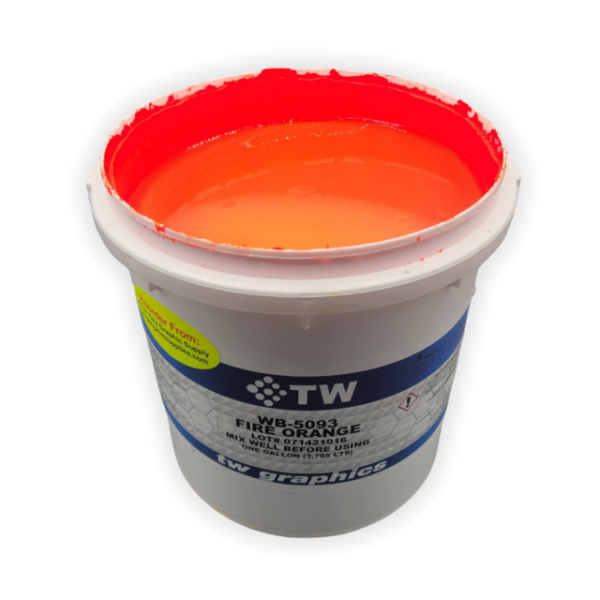 TW 5093 Gloss Fire Orange Water Based Poster Ink – Perfect for Flat Stock