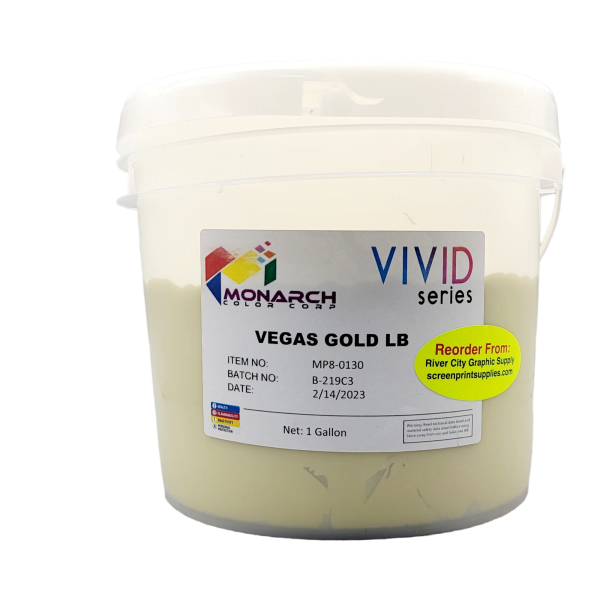 Monarch Vivid LB Vegas Gold Plastisol Ink – Soft and Creamy Screen Printing Ink