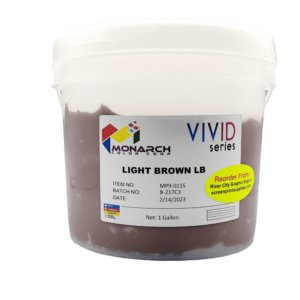 Monarch Vivid LB Light Brown Plastisol Ink – Soft and Creamy Screen Printing Ink