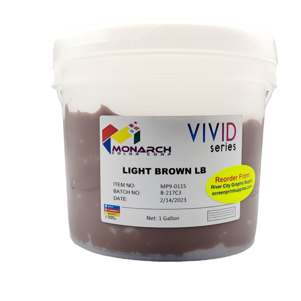 Monarch Vivid LB Light Brown Plastisol Ink – Soft and Creamy Screen Printing Ink