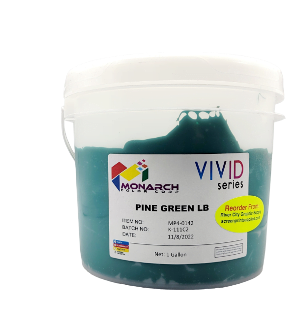 Monarch Vivid LB Pine Green Plastisol Ink – Soft and Creamy Screen Printing Ink
