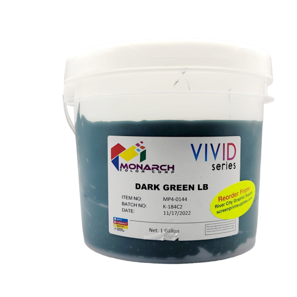 Monarch Vivid LB Dark Green Plastisol Ink – Soft and Creamy Screen Printing Ink