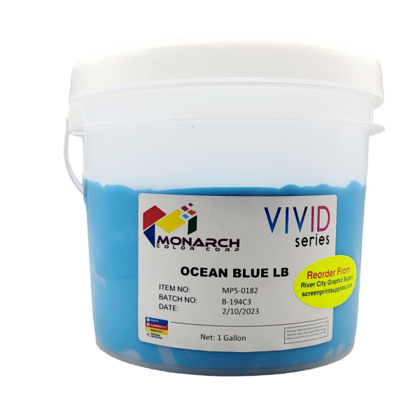 Monarch Vivid LB Ocean Blue Plastisol Ink – Soft and Creamy Screen Printing Ink