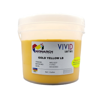 Monarch Vivid LB Gold Yellow Plastisol Ink – Soft and Creamy Screen Printing Ink