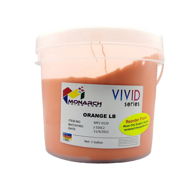 Monarch Vivid LB Orange Plastisol Ink – Soft and Creamy Screen Printing Ink