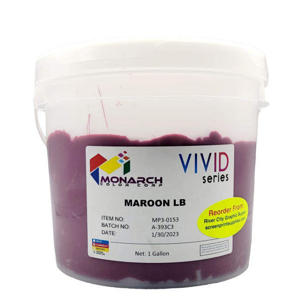 Monarch Vivid LB Maroon Plastisol Ink – Soft and Creamy Screen Printing Ink