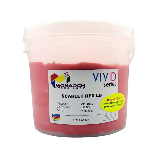 Monarch Vivid LB Scarlet Red Plastisol Ink – Soft and Creamy Screen Printing Ink