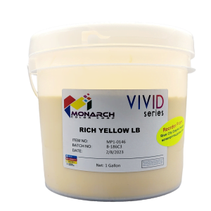 Monarch Vivid LB Rich Yellow Plastisol Ink – Soft and Creamy Screen Printing Ink