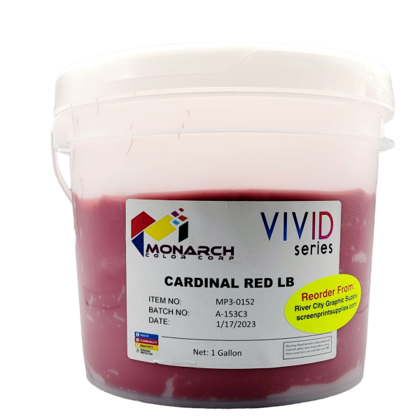 Monarch Vivid LB Cardinal Red – Soft and Creamy Screen Printing Ink