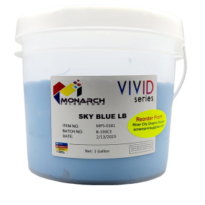 Monarch Vivid LB Sky Blue Plastisol Ink – Soft and Creamy Screen Printing Ink