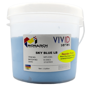 Monarch Vivid LB Sky Blue Plastisol Ink – Soft and Creamy Screen Printing Ink