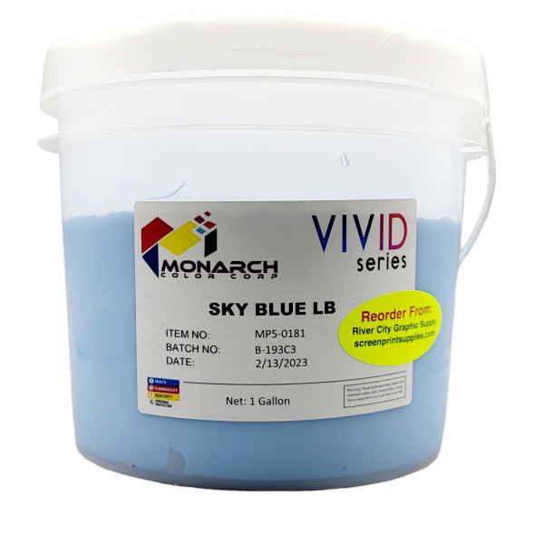 Monarch Vivid LB Sky Blue Plastisol Ink – Soft and Creamy Screen Printing Ink